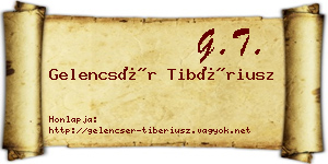 Gelencsér Tibériusz névjegykártya